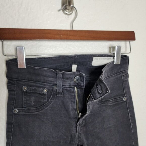 Rag & Bone Denim Leggings in Night Distressed Black Women's Size 24 - Picture 8 of 8